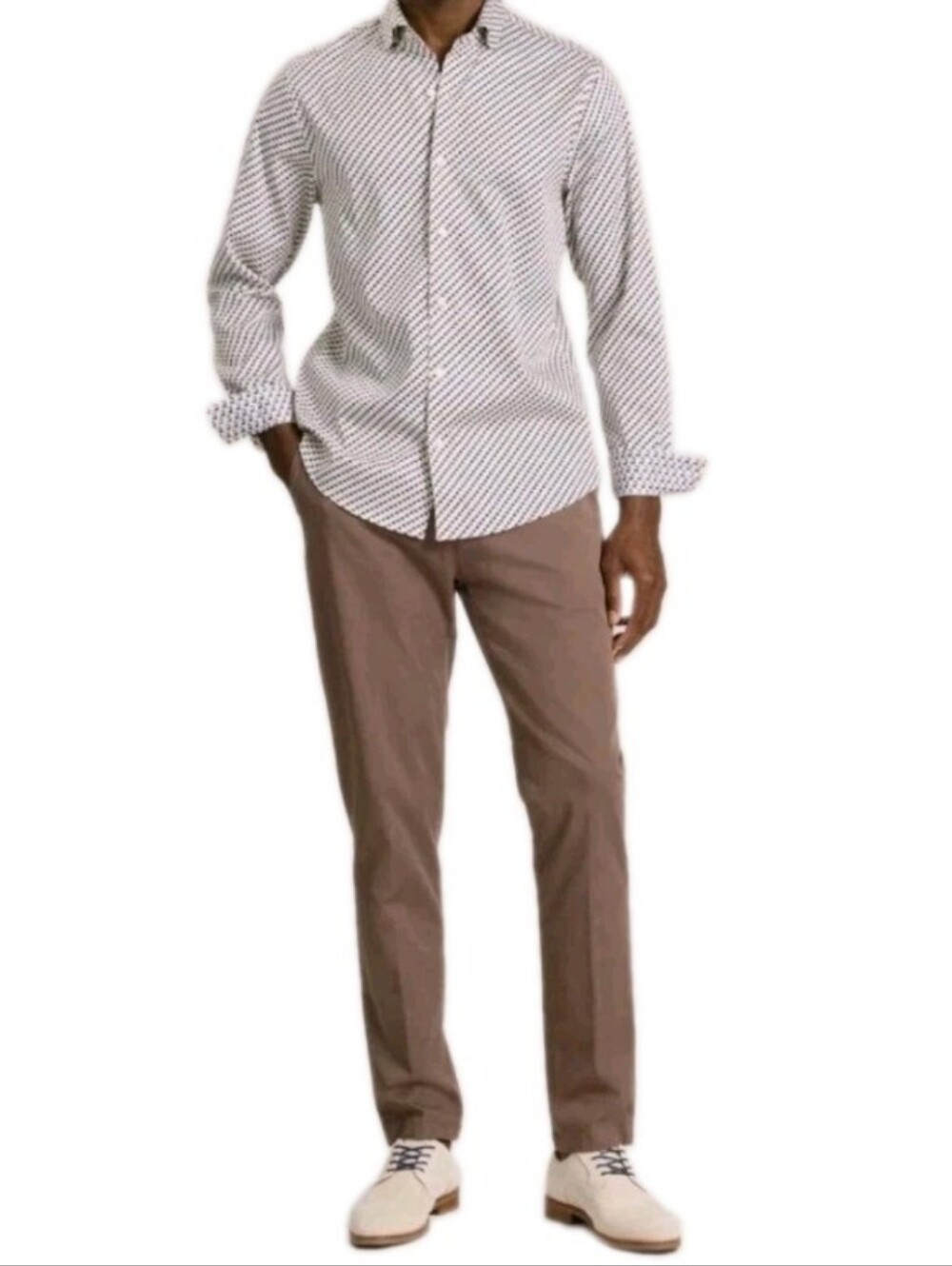 Ted Baker Men's Size Small Soren Ted Print Stretch Cotton Dress Shirt MSRP $175